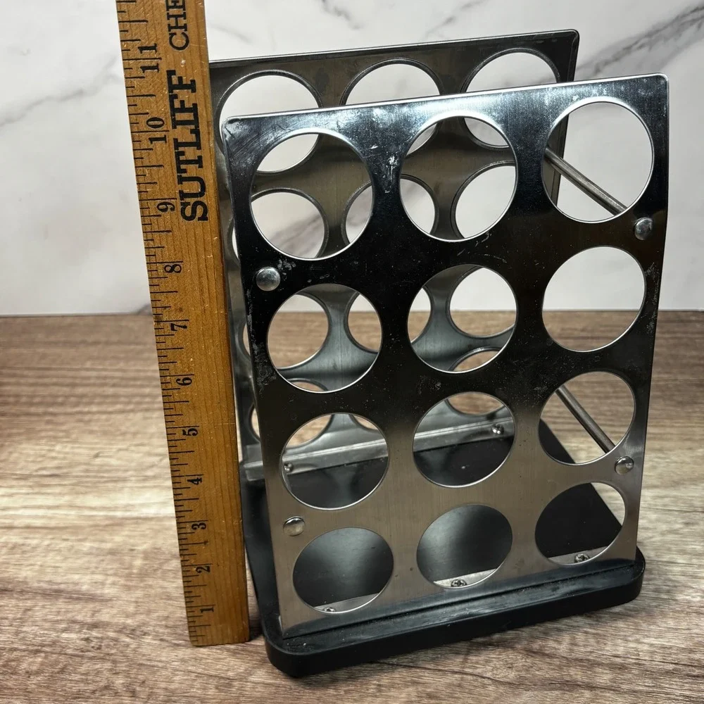 Kamenstein‎ Silver Metal Coffee Pod Caddy Organizer, 24 Pod Storage, Rotating